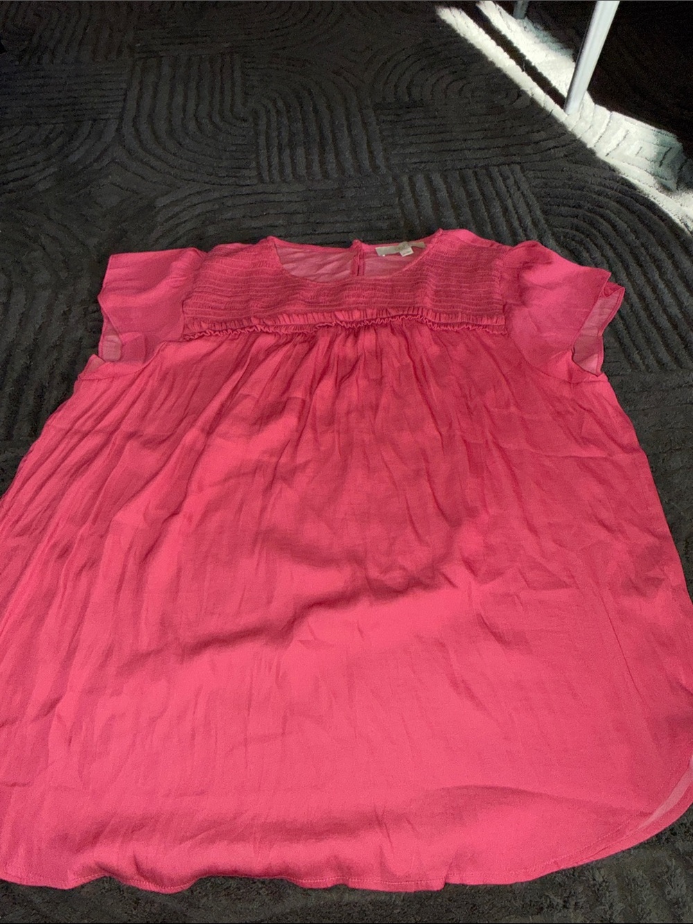 LOFT Girls' Hot Pink Flutter Sleeve Dress